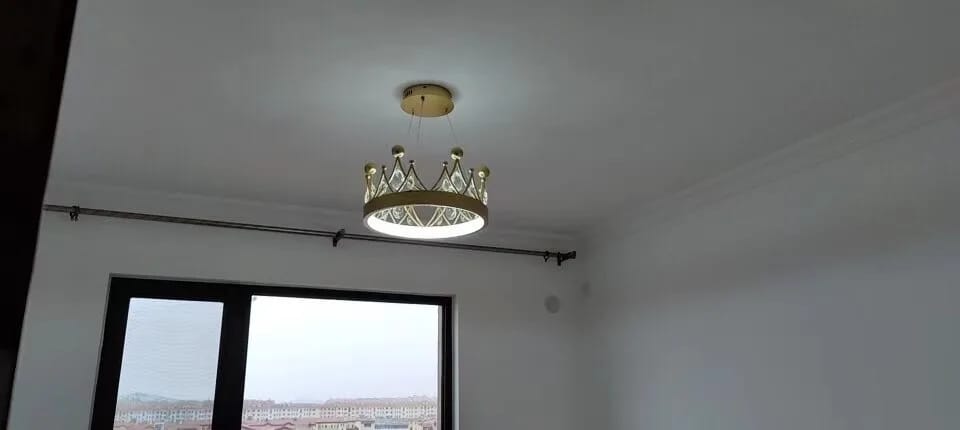 Customer photo review of Crown Crystal Chandelier, Gold Ring, Leaf or Drop Crystals, 40–60 cm