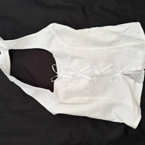 Customer photo review of Ninonine "Camille" | Bow-Accent Halterneck Corset Top