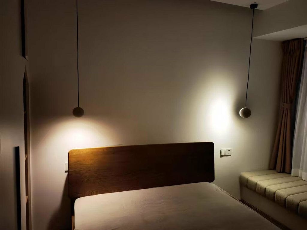 Customer photo review of Concrete Pendant Light, Handmade Cement Grey Sphere, Integrated LED