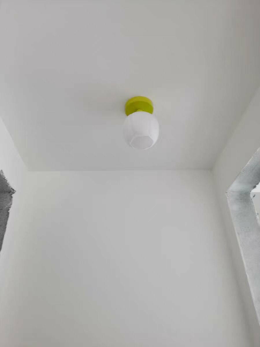 Customer photo review of Flower Semi Flush Ceiling Light, Glass Shade, Green Base, 15 cm