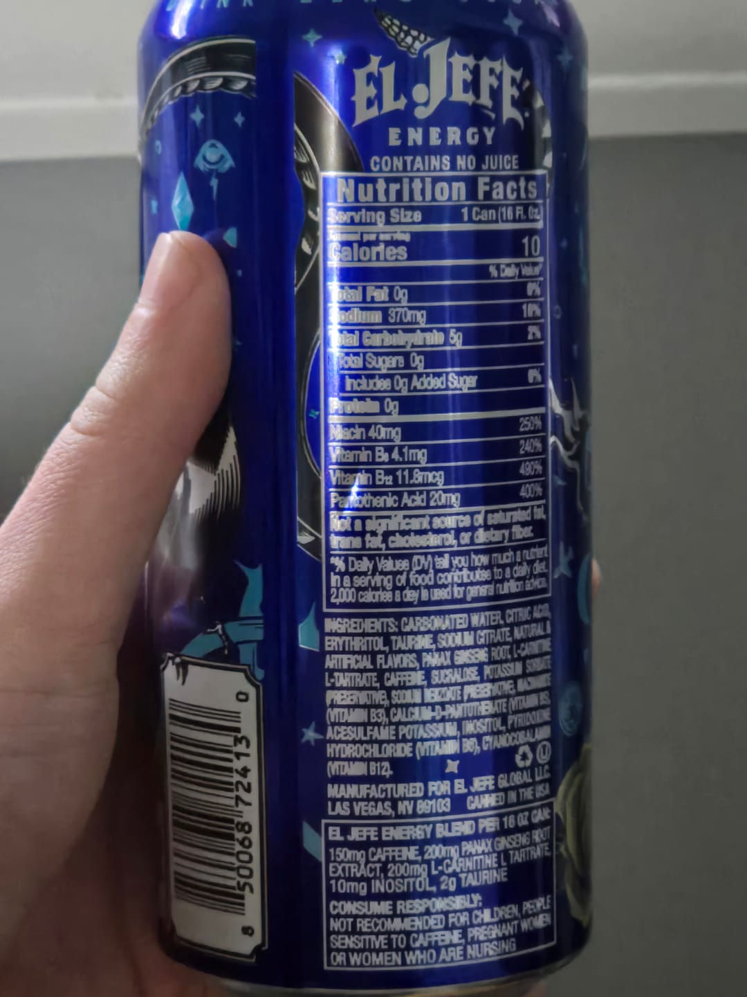 Customer photo review of El Jefe Energy Phantom Lemonade - 16fl.oz (473ml)
