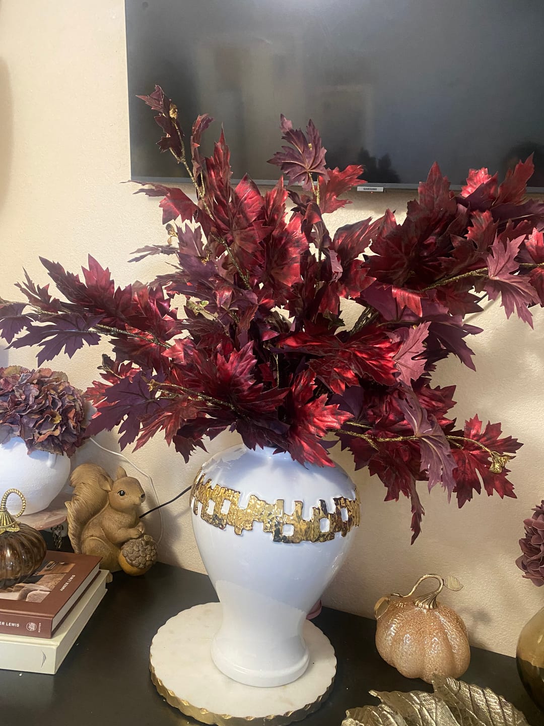 Customer photo review of Maple Leaf Branch Autumn Burgundy