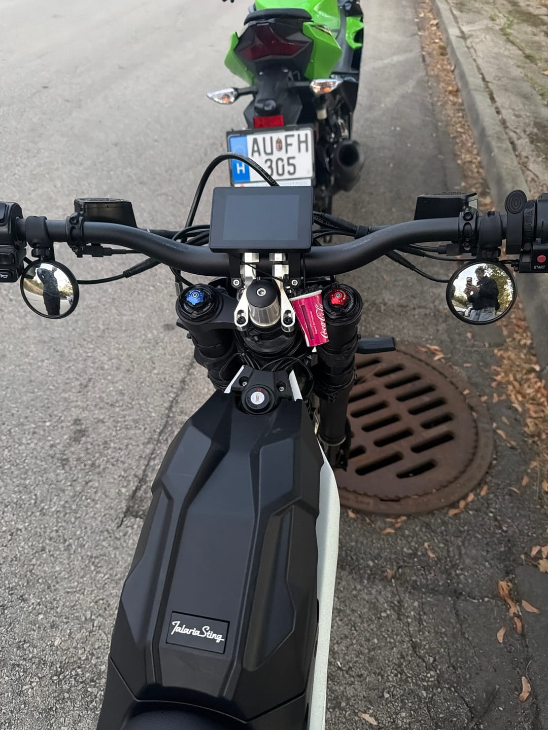 Customer photo review of bold. Mini Supermoto Mirrors