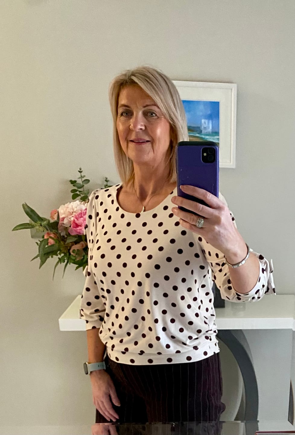 Customer photo review of Se Moi Polka Dot Top With Bow Detail - Cream - Z0016