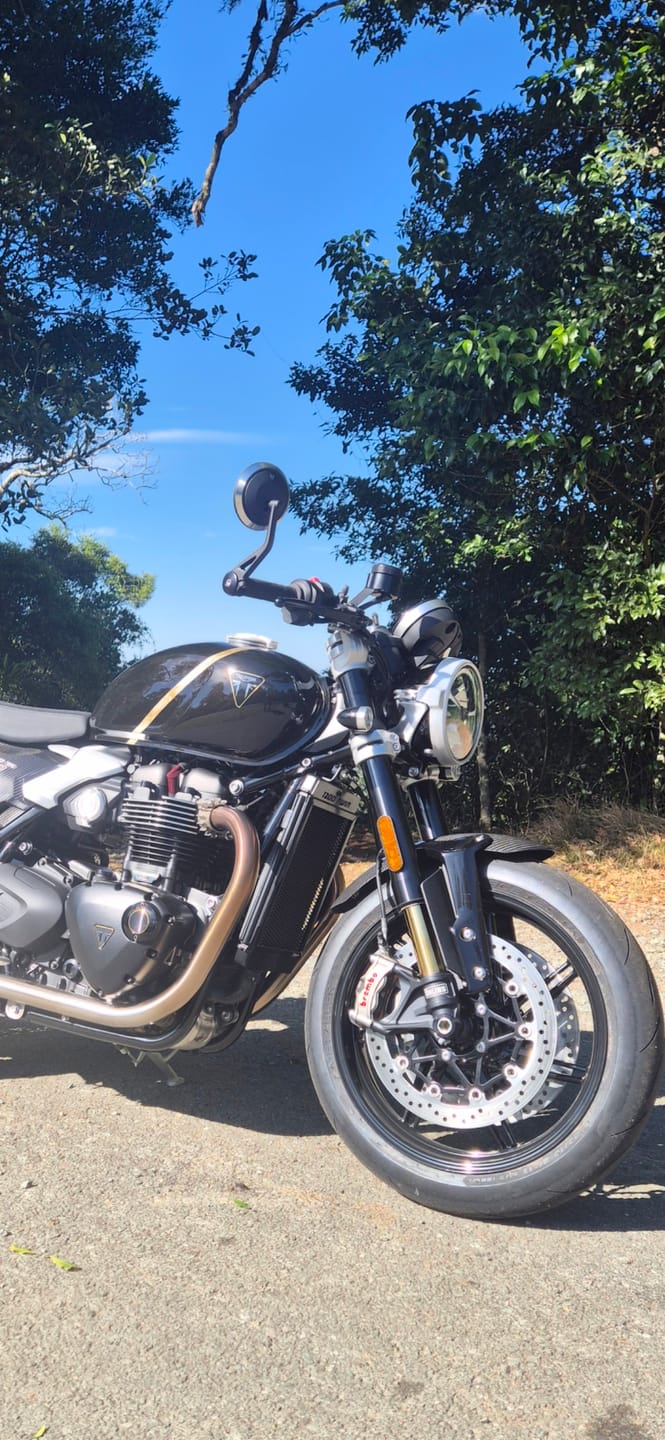 Customer photo review of Triumph Speed Twin 1200 Radiator Guard 2023-2026