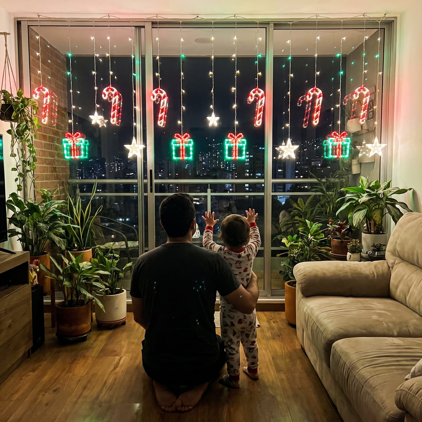 Customer photo review of Cortina de luces LED inteligente · fachadas, balcones e interior