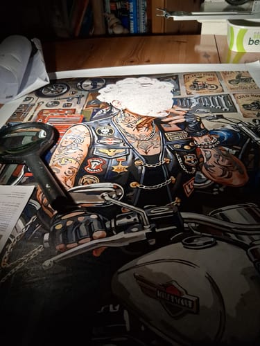 Customer photo review of Tattooed Biker Granny Garage (80 Color Paint by Numbers)