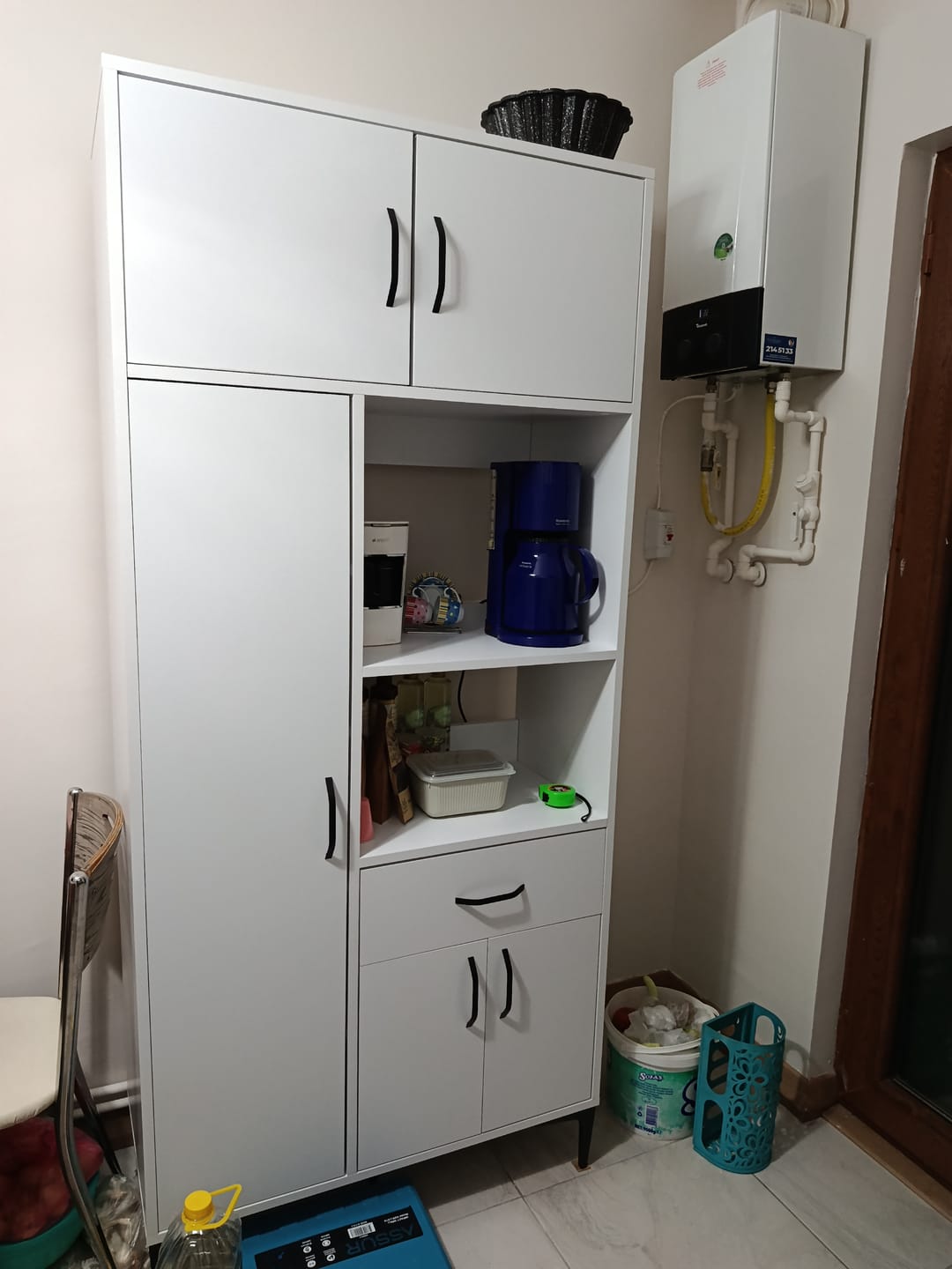 Customer photo review of Rani JE165 Çok Amaçlı Dolap 5 Kapaklı 1 Çekmeceli Kiler Mutfak Dolabı Beyaz