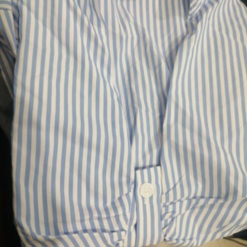 Customer photo review of Ninonine "Lucille" | Ruched Striped Tailored Shirt