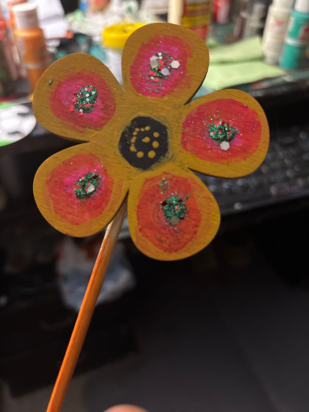 Customer photo review of Unfinished Wood Flower Shape - Spring - Craft - up to 46" DIY