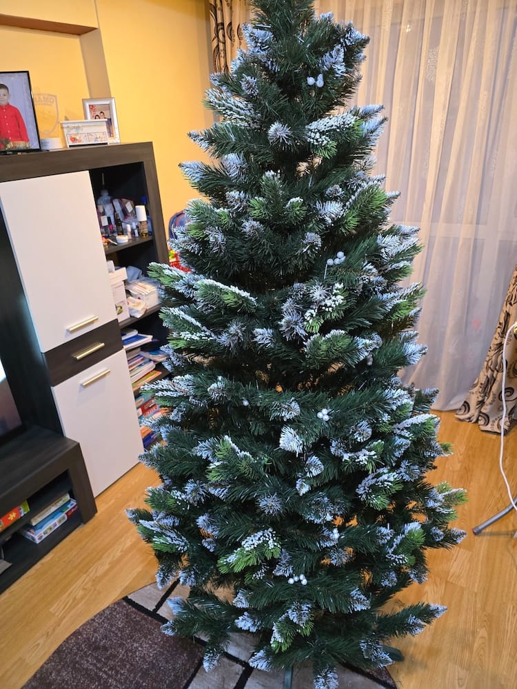 Customer photo review of Brad artificial de Crăciun Polar, nins cu merișoare, 2D+3D, 200 cm