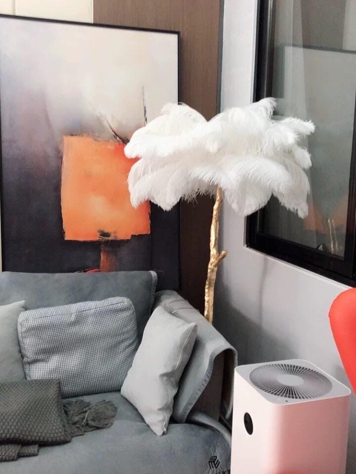 Customer photo review of Brass Floor Lamp, Ostrich Feather Palm Fronds, 6 Lights, 160 cm