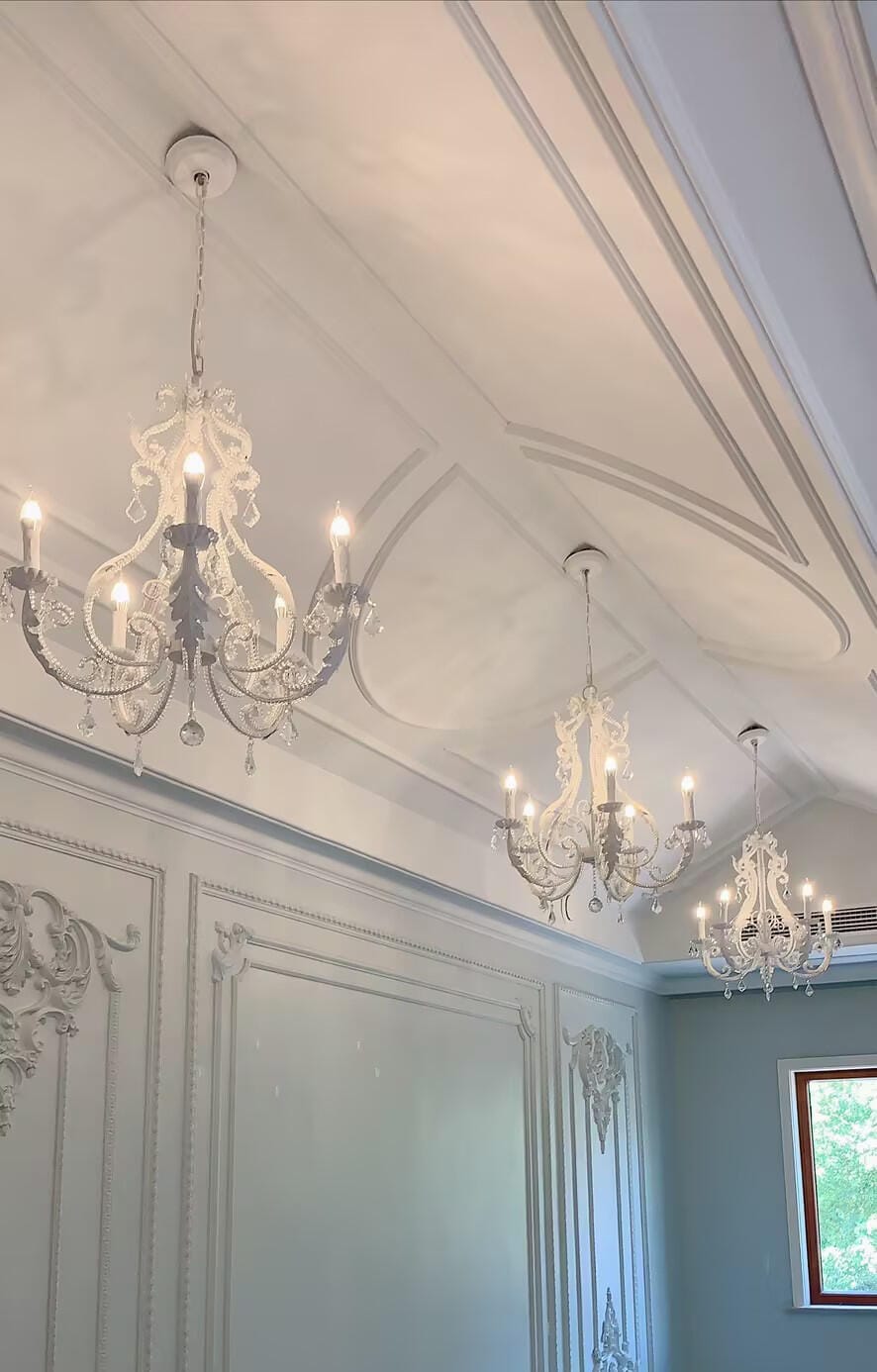 Customer photo review of White Crystal Pendant Light, Candle-Style Chandelier, 40 cm