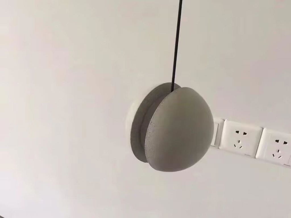 Customer photo review of Concrete Pendant Light, Handmade Cement Grey Sphere, Integrated LED