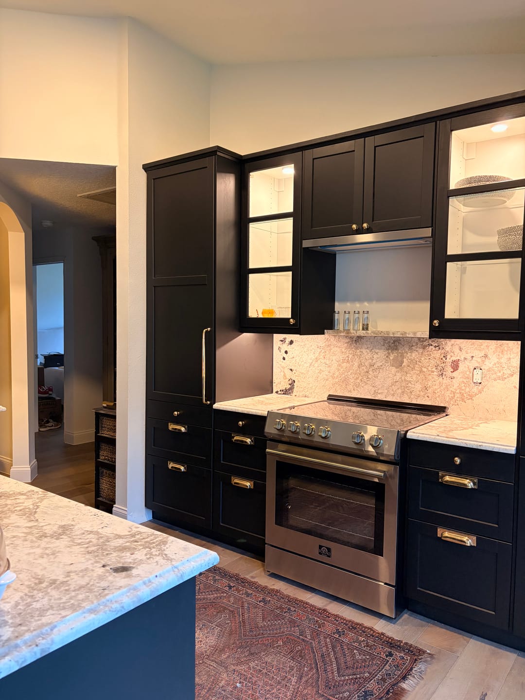 Customer photo review of Rectangle Bin Pulls 4",6" - Unlacquered Polished Brass