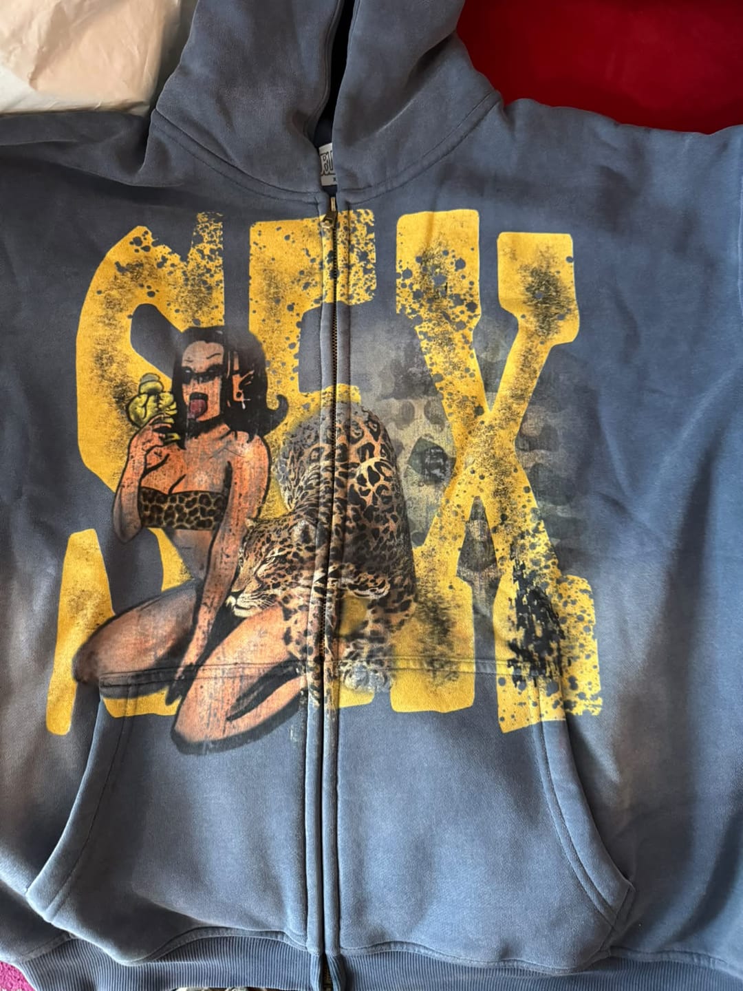 Customer photo review of Washed Leopard Cash Cropped Zip-754