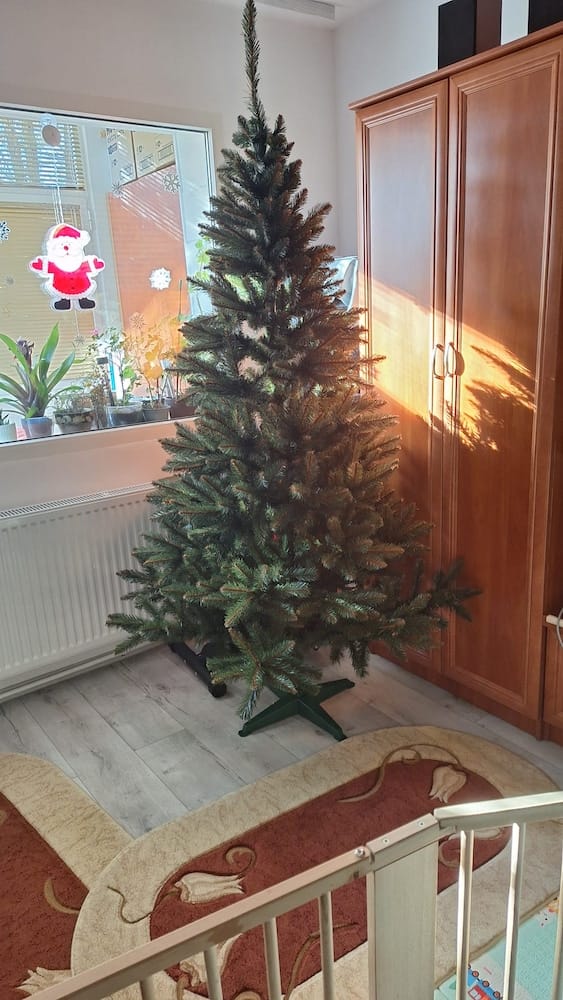 Customer photo review of Brad artificial de Crăciun Bucegi, verde clasic, 220 cm, cu suport