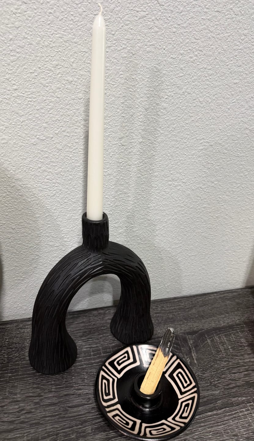 Customer photo review of Chaka Ceramic Candle Holder | Handcrafted Ritual Piece