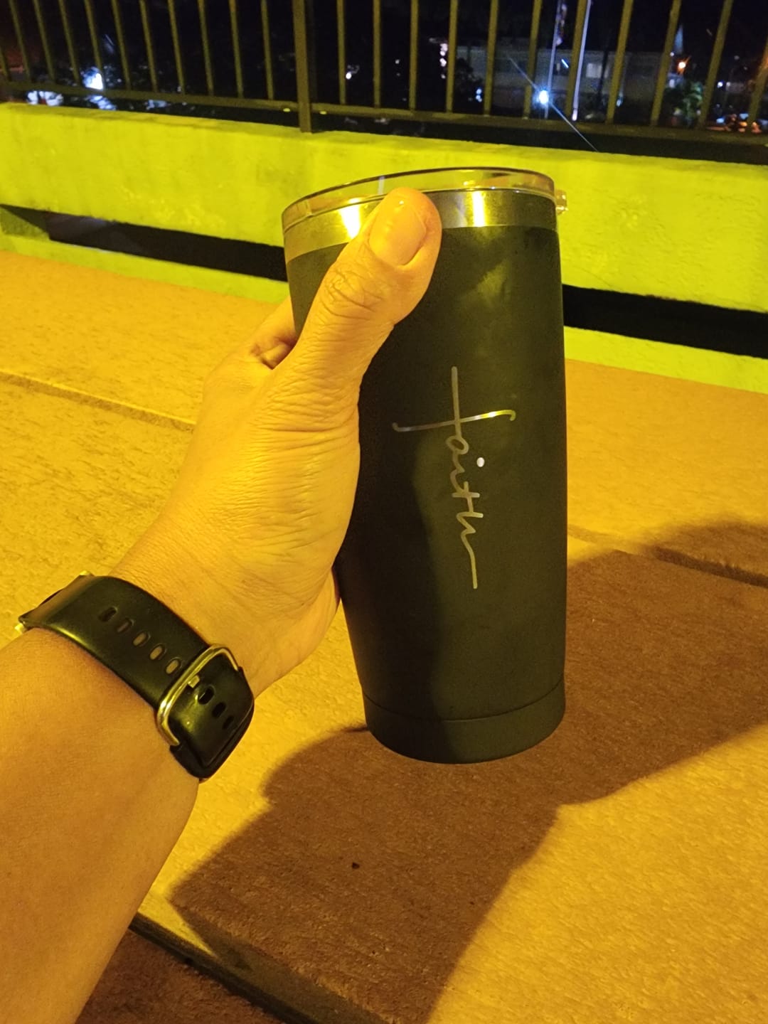 Customer photo review of 20 OZ Soft Matte Faith Tumbler