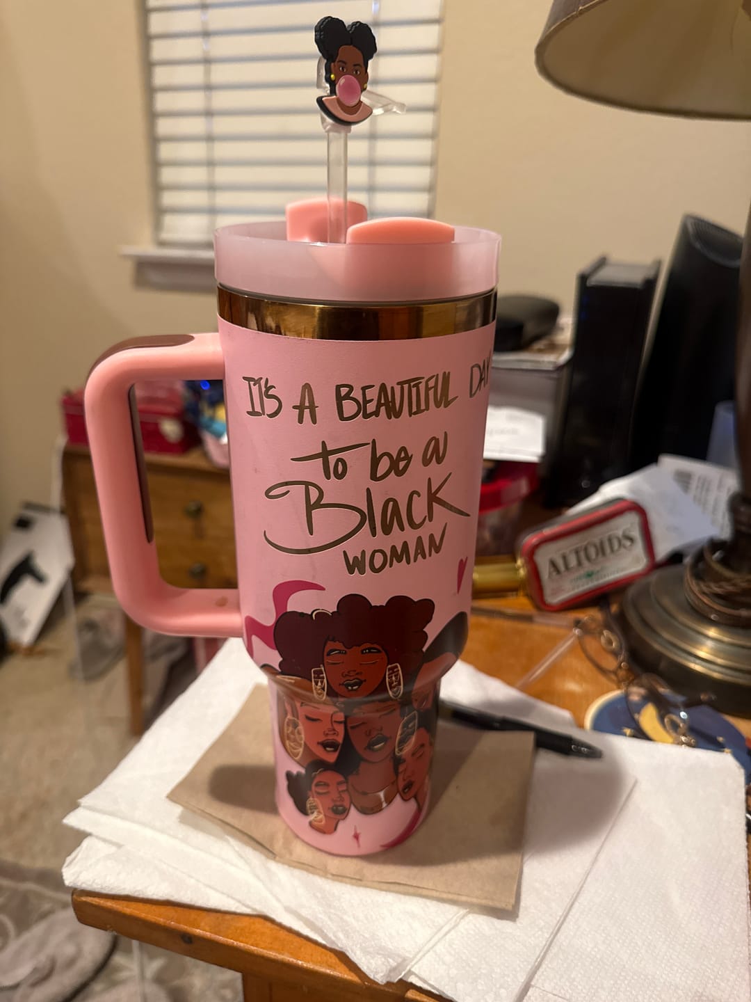 Customer photo review of "Black Girl Joy" - Straw Topper Set of 3