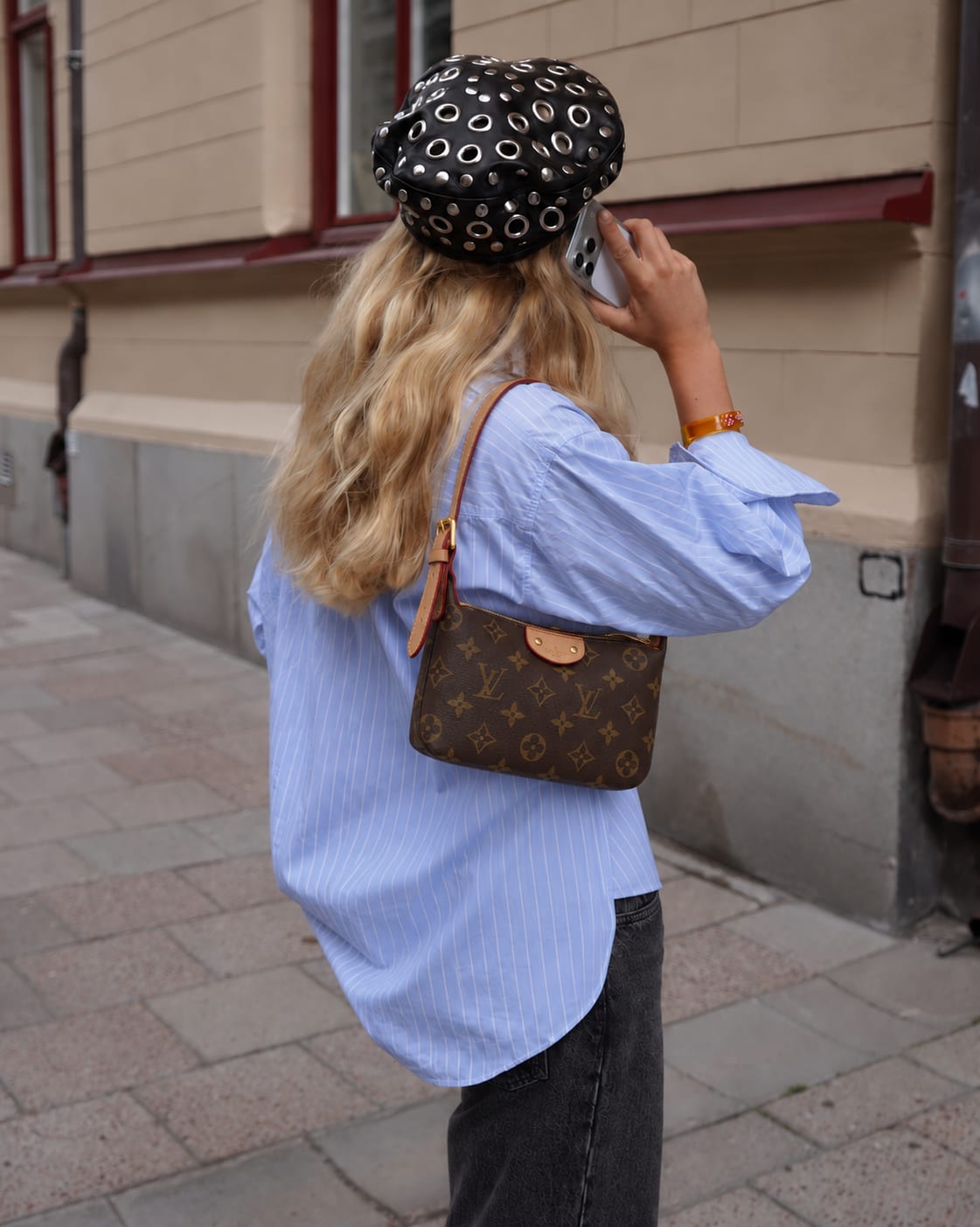Customer photo review of Brown Monogram Zip Shoulder Bag with Adjustable Strap