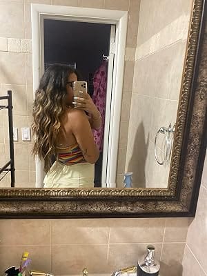Customer photo review of Flat Weft Hair Extensions Virgin Hair Seamless Weft Dark Balayage #BM