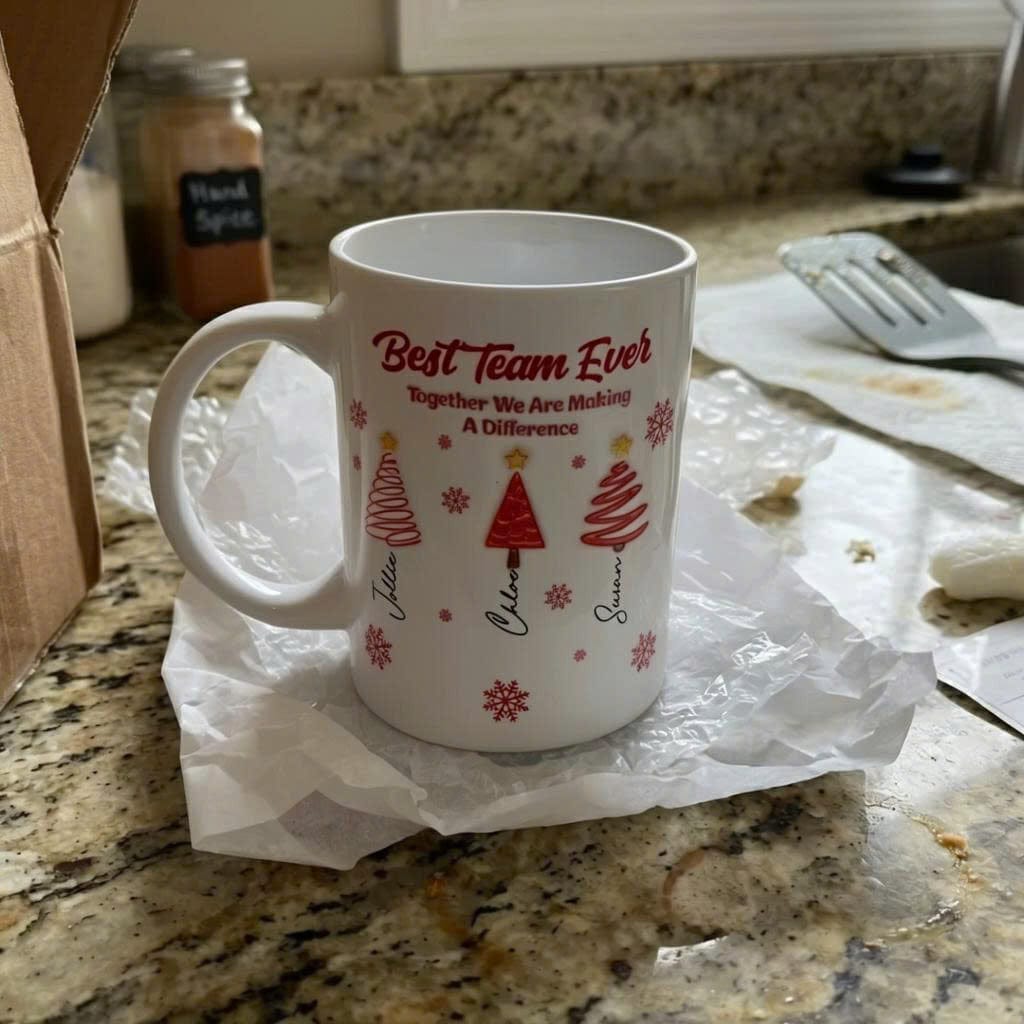 Customer photo review of Best Team Ever - Personalized 3D Inflated Effect Printed Mug - Gifts For Coworker, Bestie