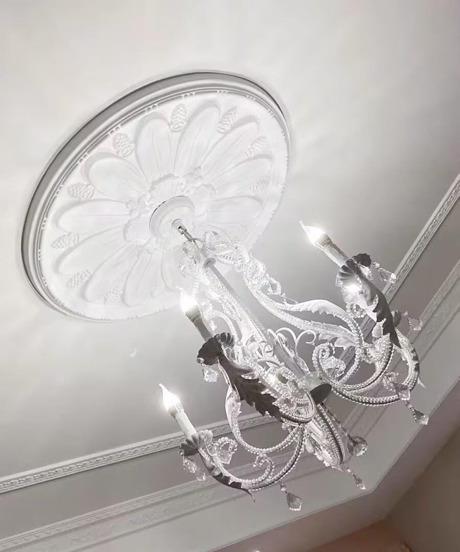 Customer photo review of White Crystal Pendant Light, Candle-Style Chandelier, 40 cm