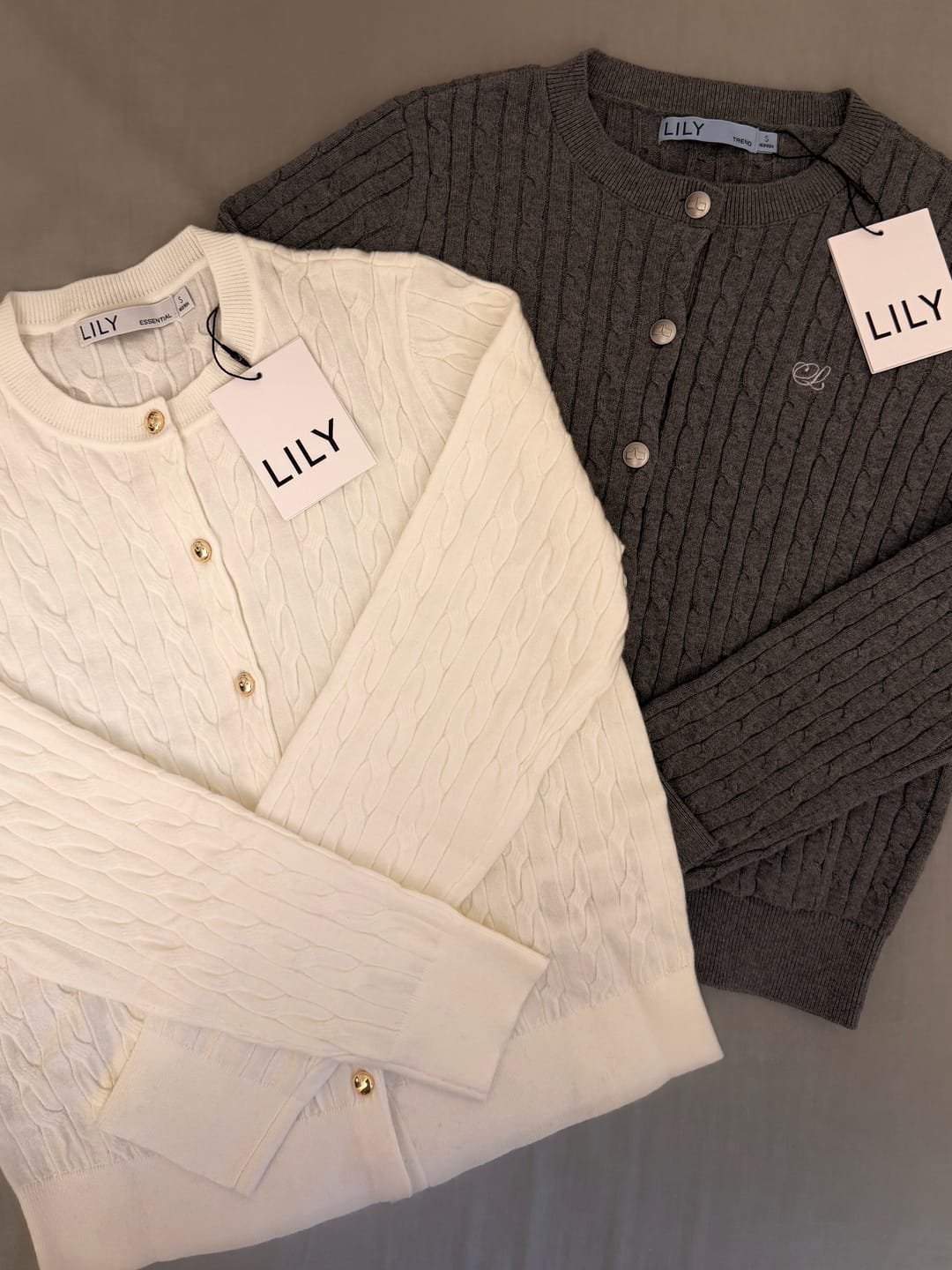 Customer photo review of LILY Bouclé Knit Cardigan