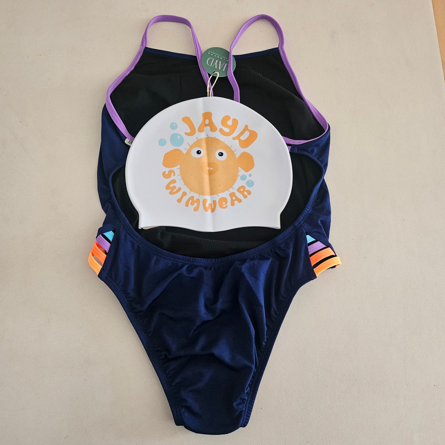 Customer photo review of JAYD Swim Cap - Resting Swim Face