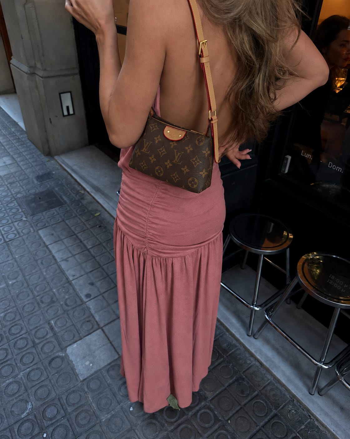 Customer photo review of Brown Monogram Zip Shoulder Bag with Adjustable Strap