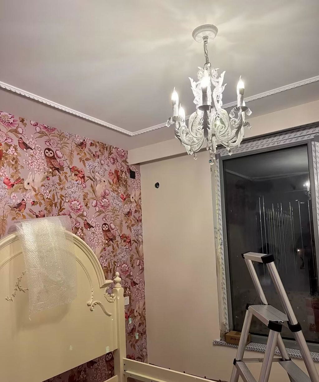 Customer photo review of White Crystal Pendant Light, Candle-Style Chandelier, 40 cm
