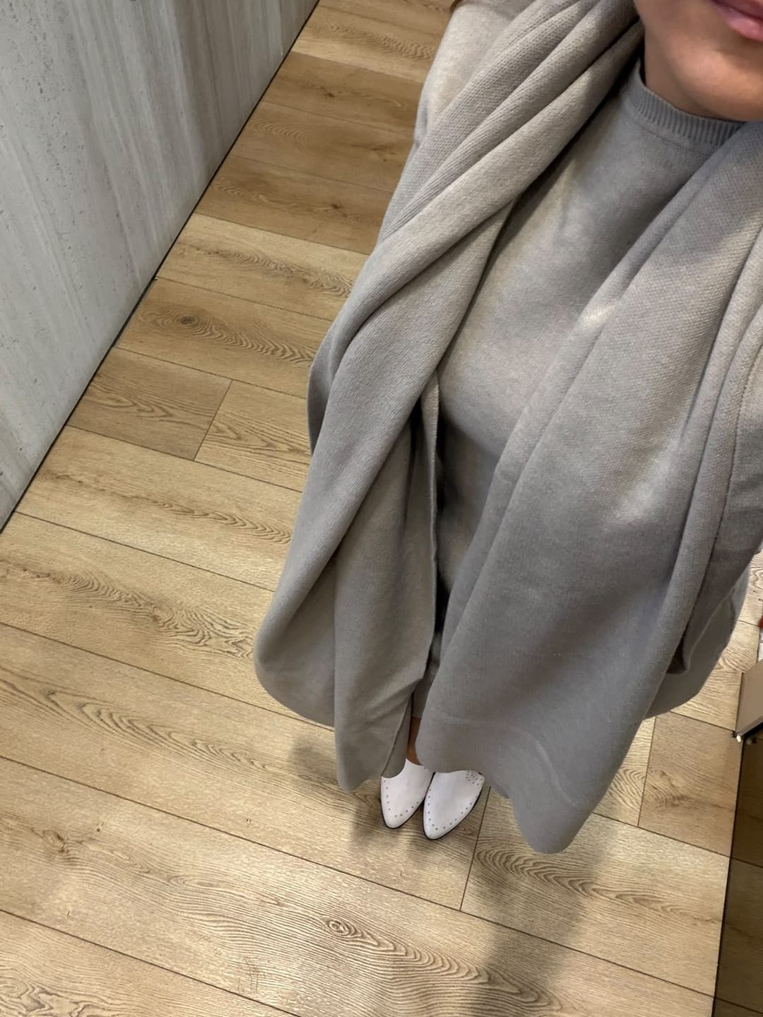 Customer photo review of Plush Knit Scarf Knit Mini Dress