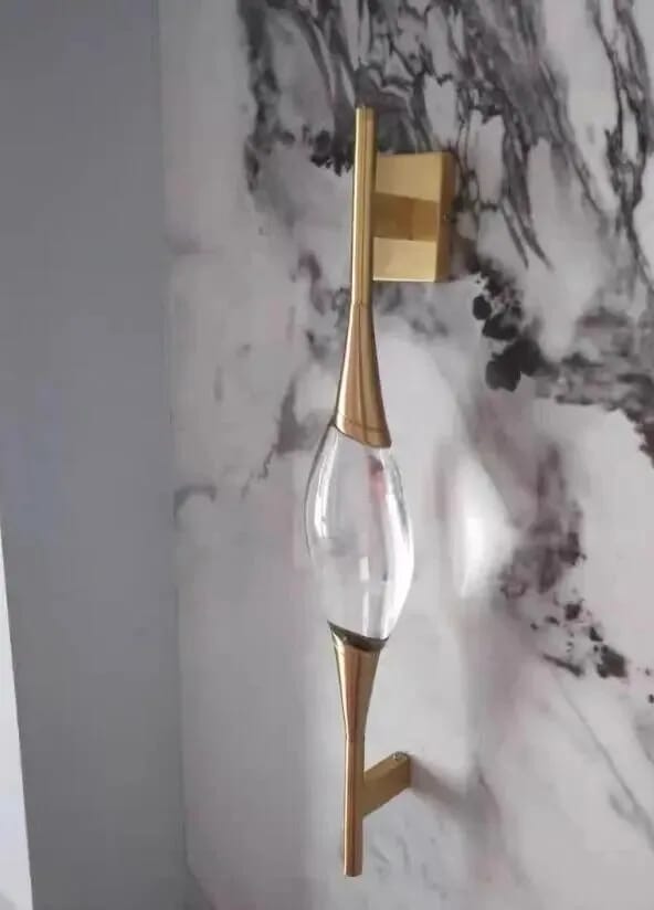 Customer photo review of Slim Gold Crystal Wall Light, Wall Sconce, Integrated LED, 60 cm