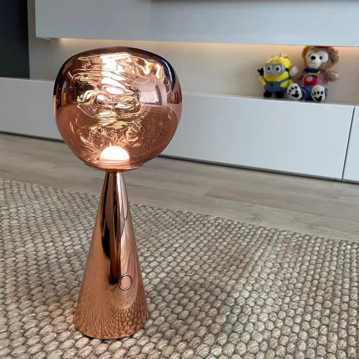Customer photo review of Distorted Shade Table Lamp, Conical Stainless Steel Base, 58 cm