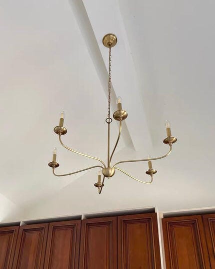 Customer photo review of Brass Chandelier with Curved Arms, Vintage Style, 76 to 106 cm