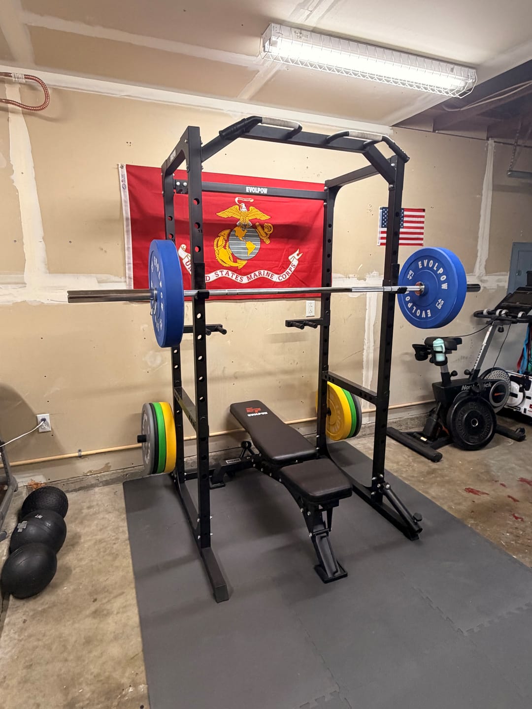 Customer photo review of EVOLPOW P2A Brute All-in-One Power Rack Home Gym - For Beginner