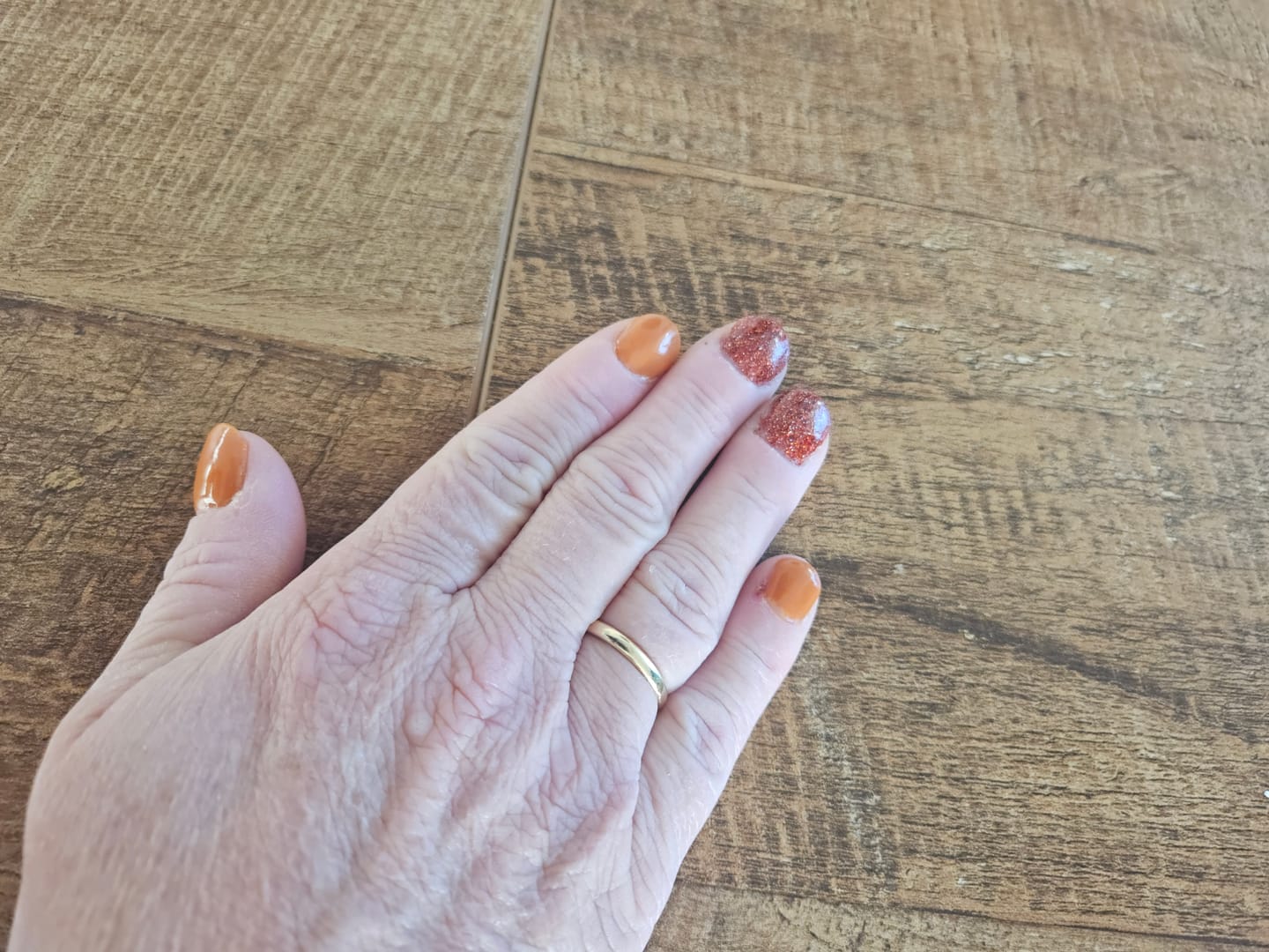 Customer photo review of Copper Sparkle Dipping Powder