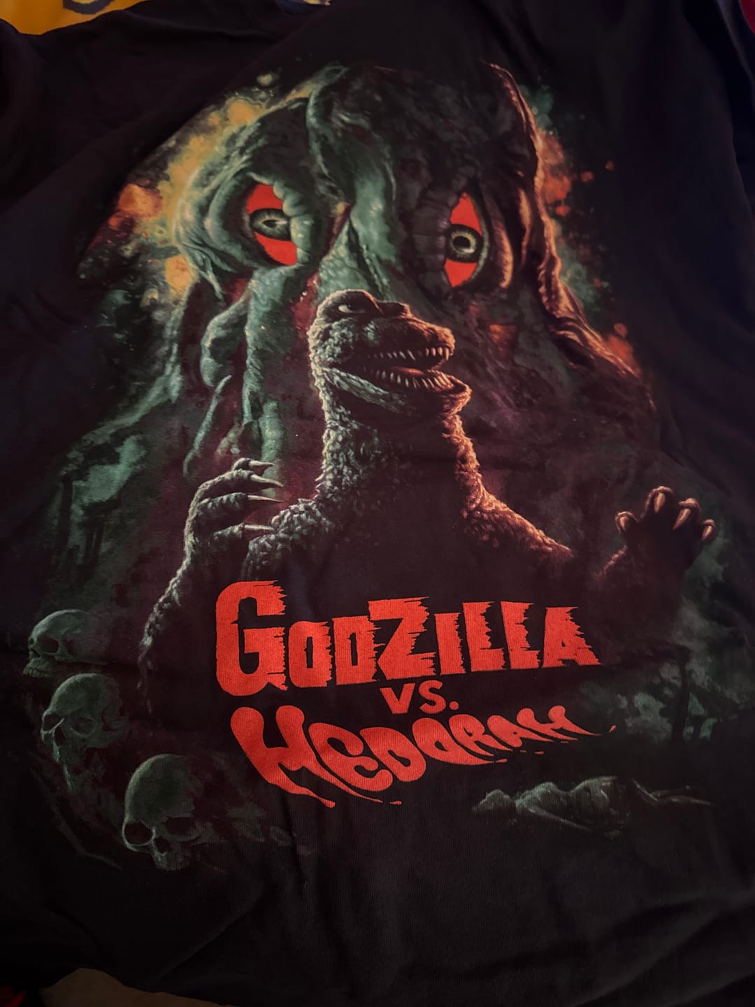 Customer photo review of GODZILLA VS. HEDORAH: TREMBLING WORLD - T-SHIRT (COMFORT COLORS)