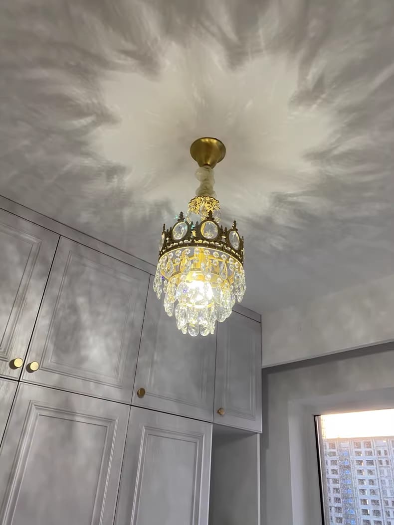 Customer photo review of Copper Pendant Light, Crystal Tiered Chandelier, 24 to 48 cm