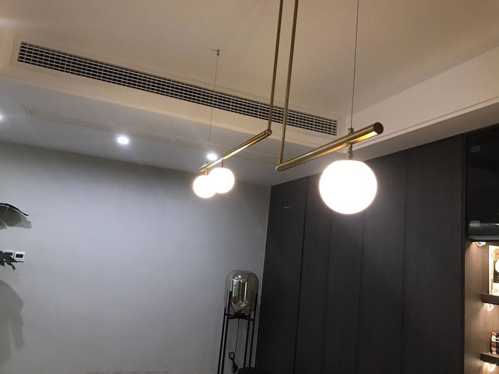 Customer photo review of Pivoting Opal Glass Pendant Light for Dining Table, Brass