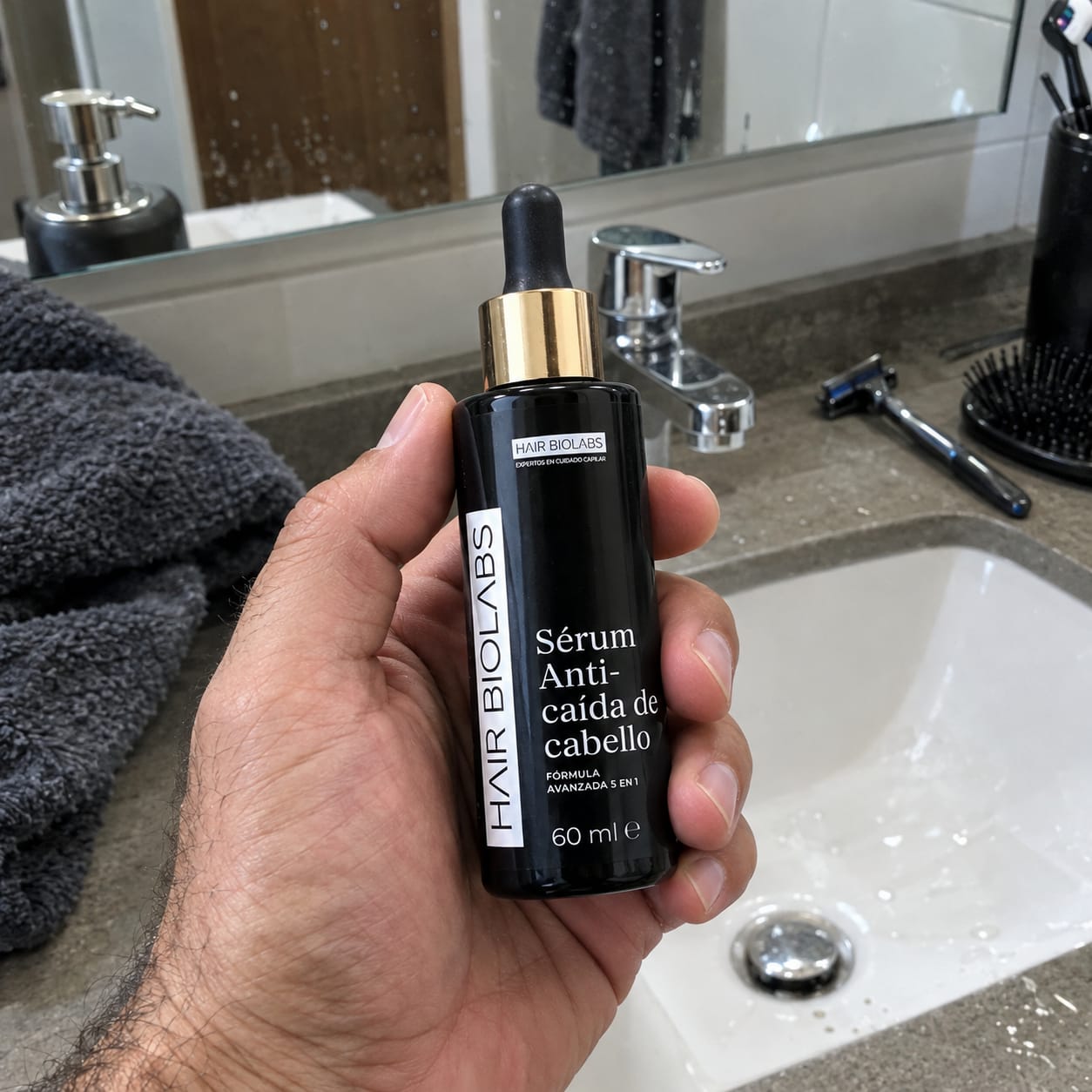 Customer photo review of Serum Anticaída para hombres y mujeres Hair Biolabs™