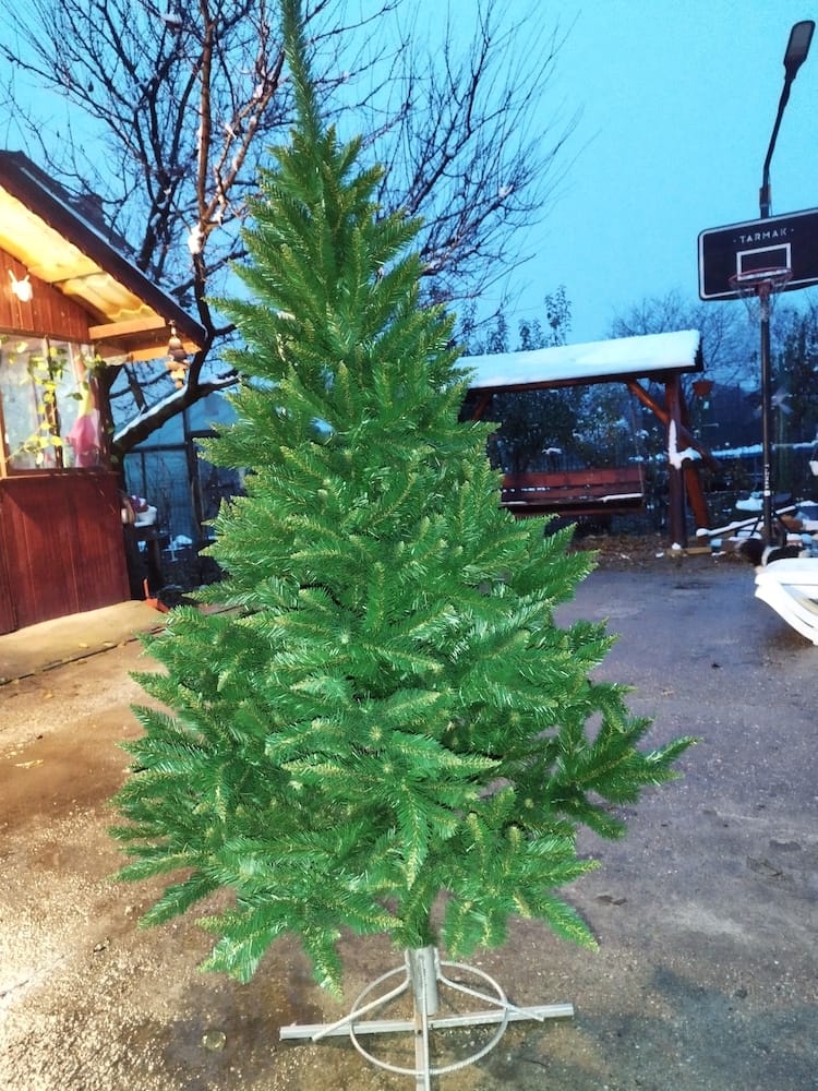 Customer photo review of Brad artificial de Crăciun Retezat, verde, 180 cm, cu suport