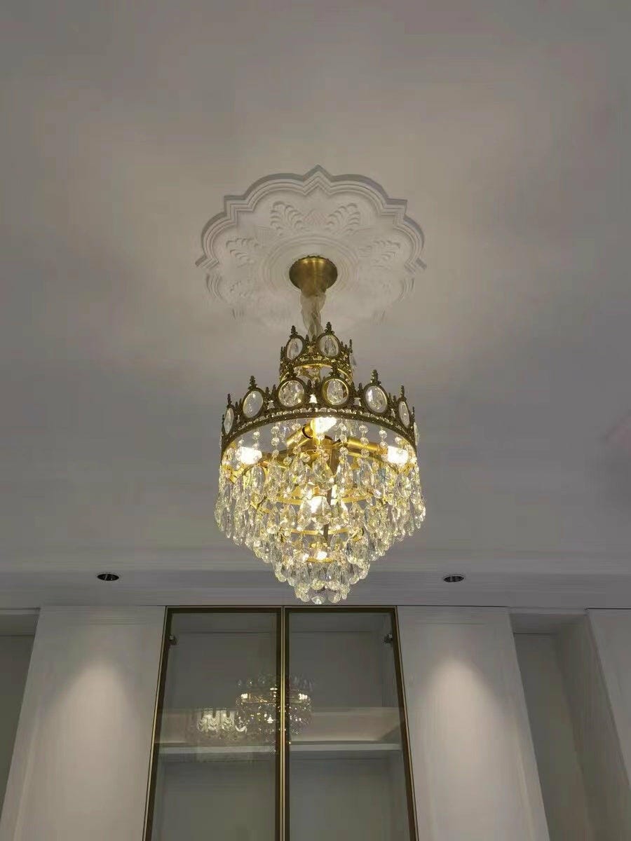 Customer photo review of Copper Pendant Light, Crystal Tiered Chandelier, 24 to 48 cm