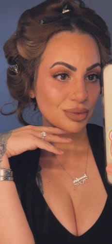 Customer photo review of Flared Glue-Free Cluster Lashes