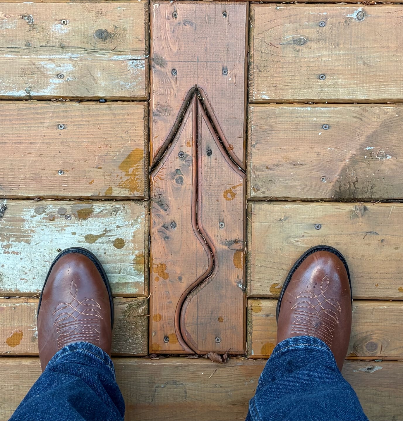 Customer photo review of Boulet Men's Cowboy Boots 12" Cowhide Roper Heel Roper Toe