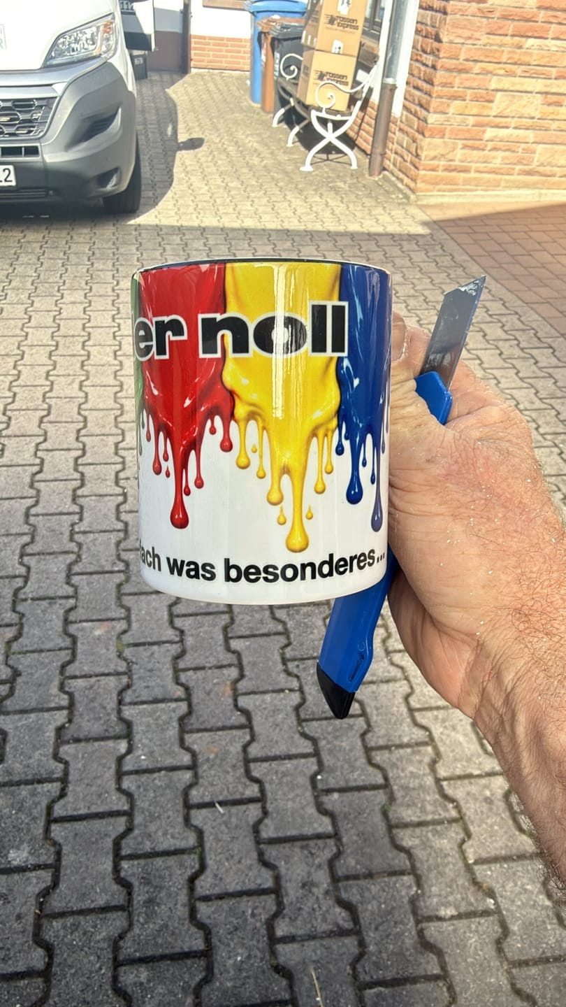 Customer photo review of TassenExpress - Becher Keramik Tasse mit Logo bedruckt 325ml Firmenlogo