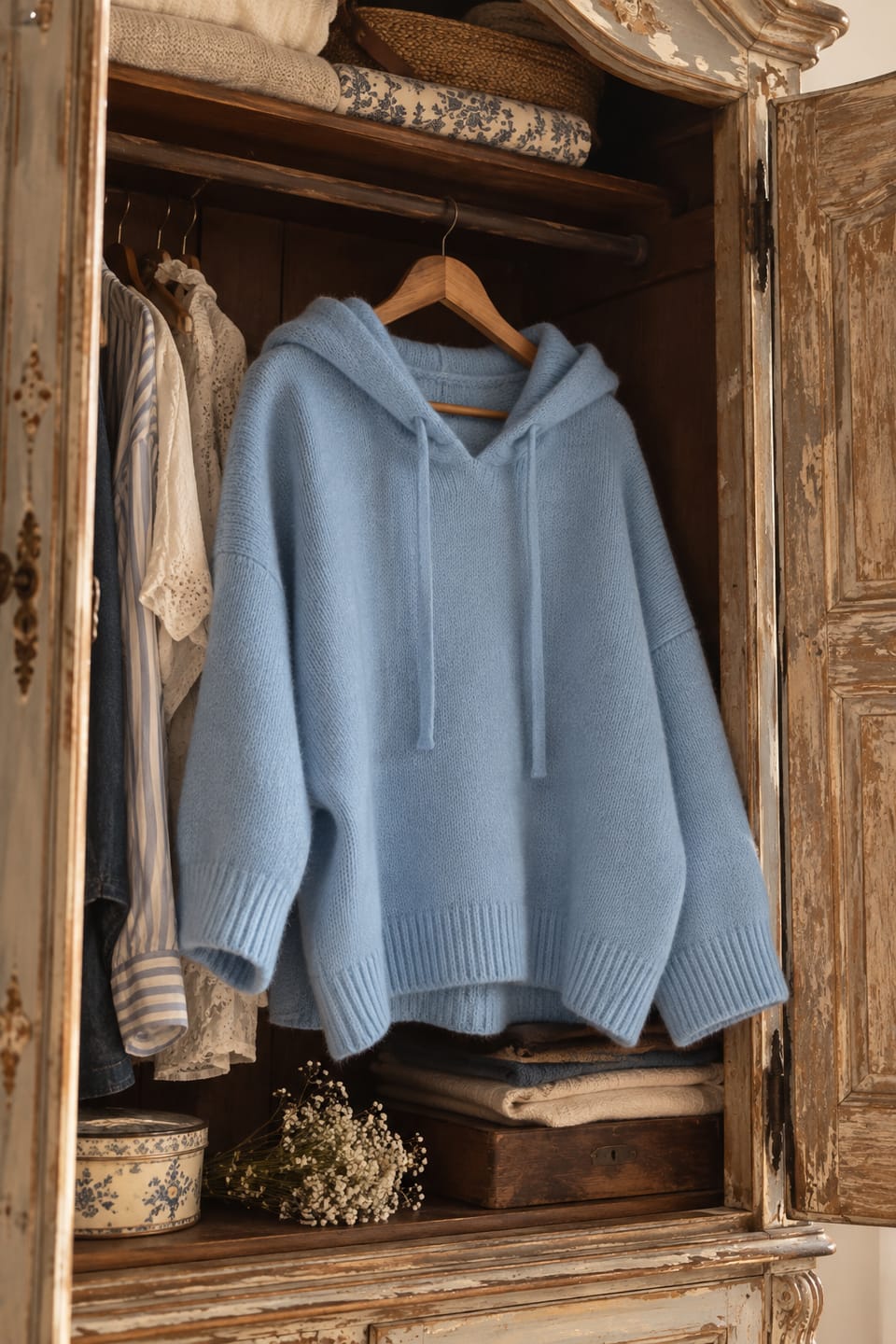 Customer photo review of Jersey de Punto con Capucha y Manga Ancha lisos