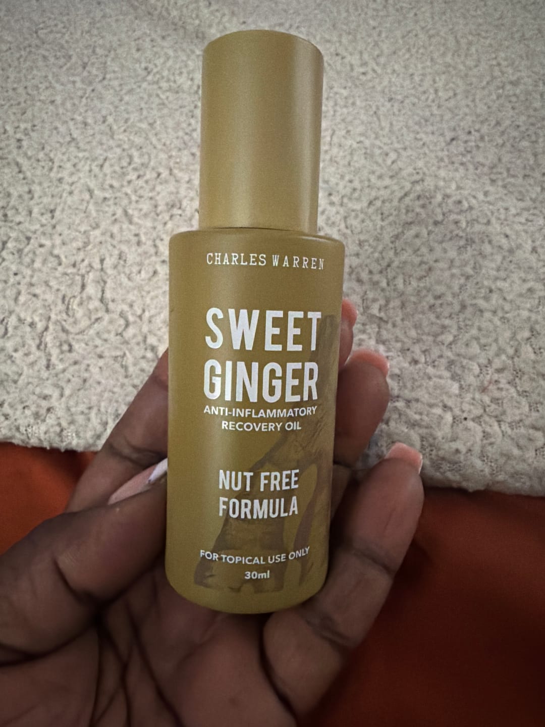 Customer photo review of [Nut-Free] Sweet Ginger Dry Oil for Sensitive Skin