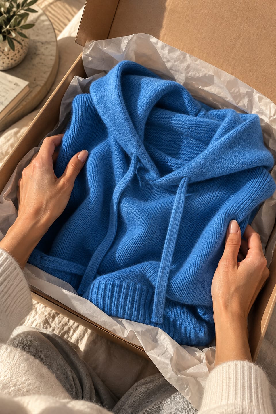 Customer photo review of Jersey de Punto con Capucha y Manga Ancha lisos